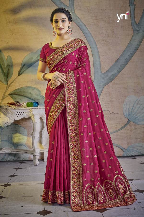 Ynf Bridal Silk New Designer Wedding Wear Vichitra Silk Heavy Saree Collection